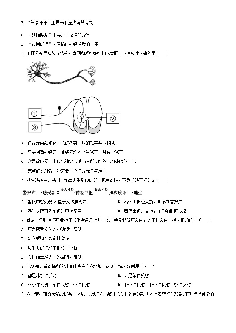 山西省长治市上党区第一中学校2021-2022学年高二上学期9月月考生物试题第2页