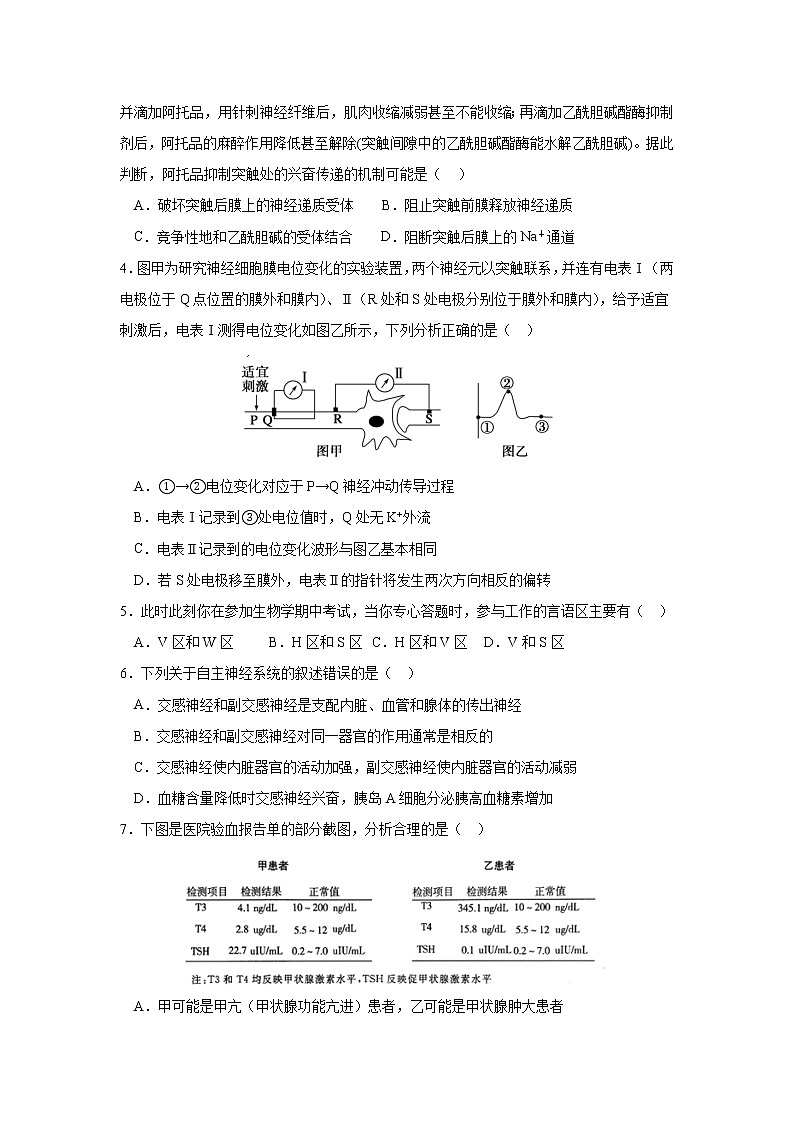 2023泗阳县实验高级中学高二上学期第一次调研测试生物试卷含答案第2页