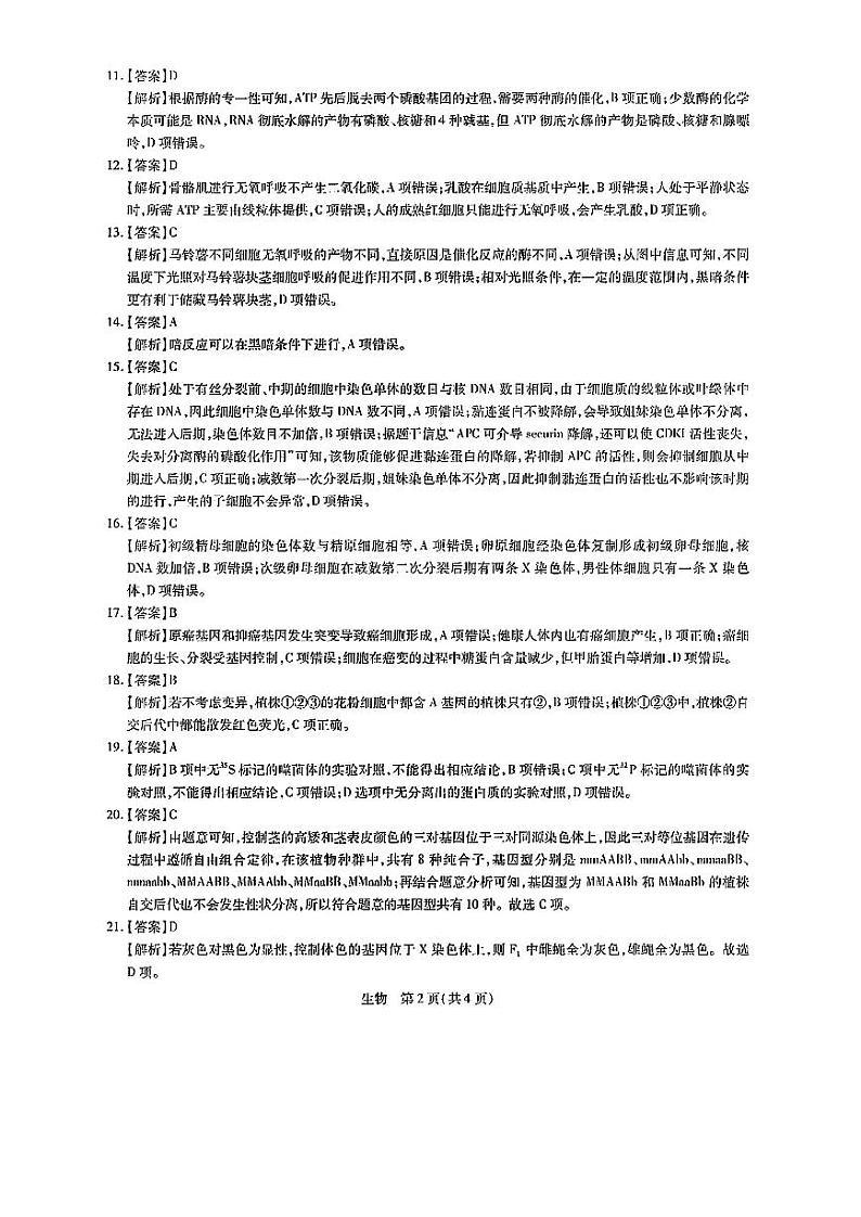 2023届江西省稳派智慧上进高三10月调研生物试题 PDF版02