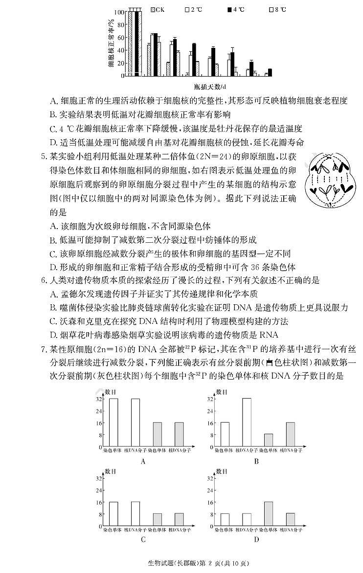湖南省长沙市长郡中学2022-2023学年高三上学期月考（二）生物试卷第2页