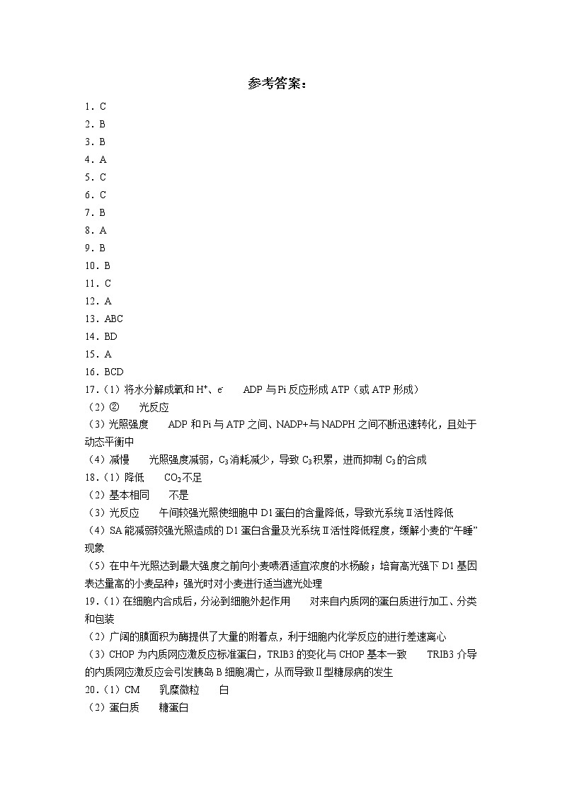 2023届湖南省衡阳市第八中学高三上学期第三次月考-生物（word版） 试卷01