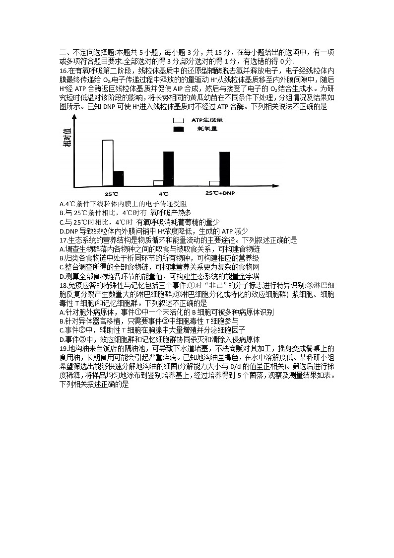 2023年辽宁省鞍山市普通高中高三第一次质量监测生物卷及答案（文字版）03
