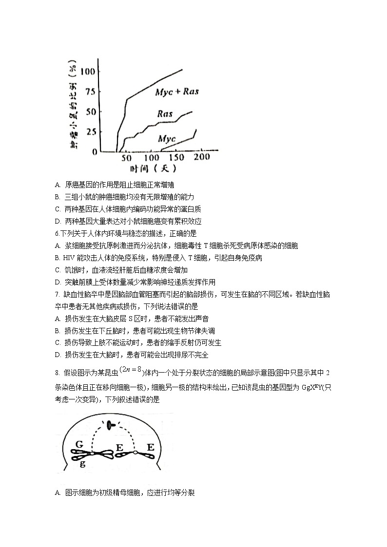 江苏省南京市、镇江市2023届高三生物上学期10月学情调查考试试卷（Word版附答案）02