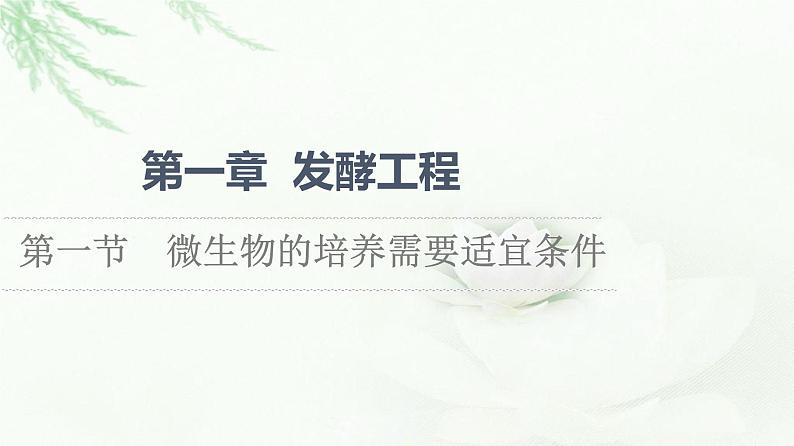 浙科版高中生物选择性必修3第1章第1节微生物的培养需要适宜条件课件第1页