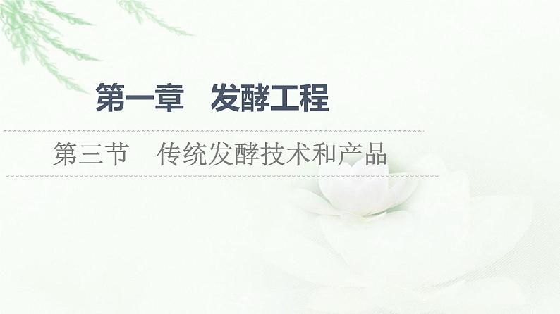 苏教版高中生物选择性必修3第1章第3节传统发酵技术和产品课件01