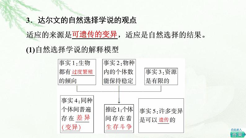 人教版高中生物必修2第6章第2节自然选择与适应的形成课件第7页