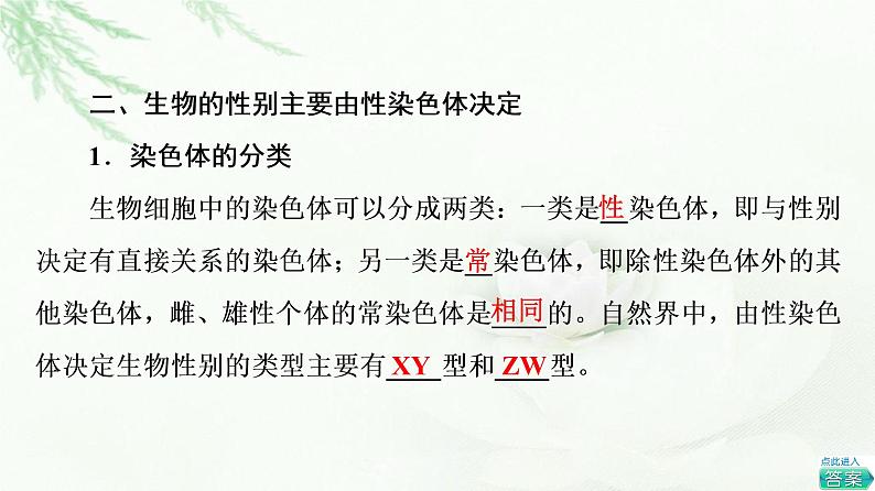 浙科版高中生物必修2遗传与进化第2章第3节性染色体上基因的传递和性别相关联课件05