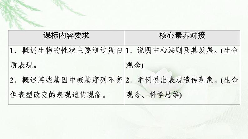 浙科版高中生物必修2遗传与进化第3章第4.5节第2课时基因控制生物性状和中心法则、生物体存在表观遗传现象课件02