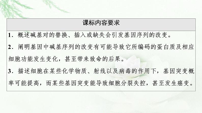 浙科版高中生物必修2遗传与进化第4章第1节基因突变可能引起性状改变课件第2页