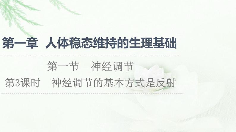 苏教版高中生物选择性必修1稳态与调节第1章第1节第3课时神经调节的基本方式是反射课件01