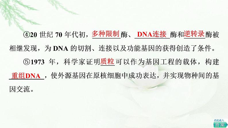 人教版高中生物选择性必修3生物技术与工程第3章第1节重组DNA技术的基本工具课件06