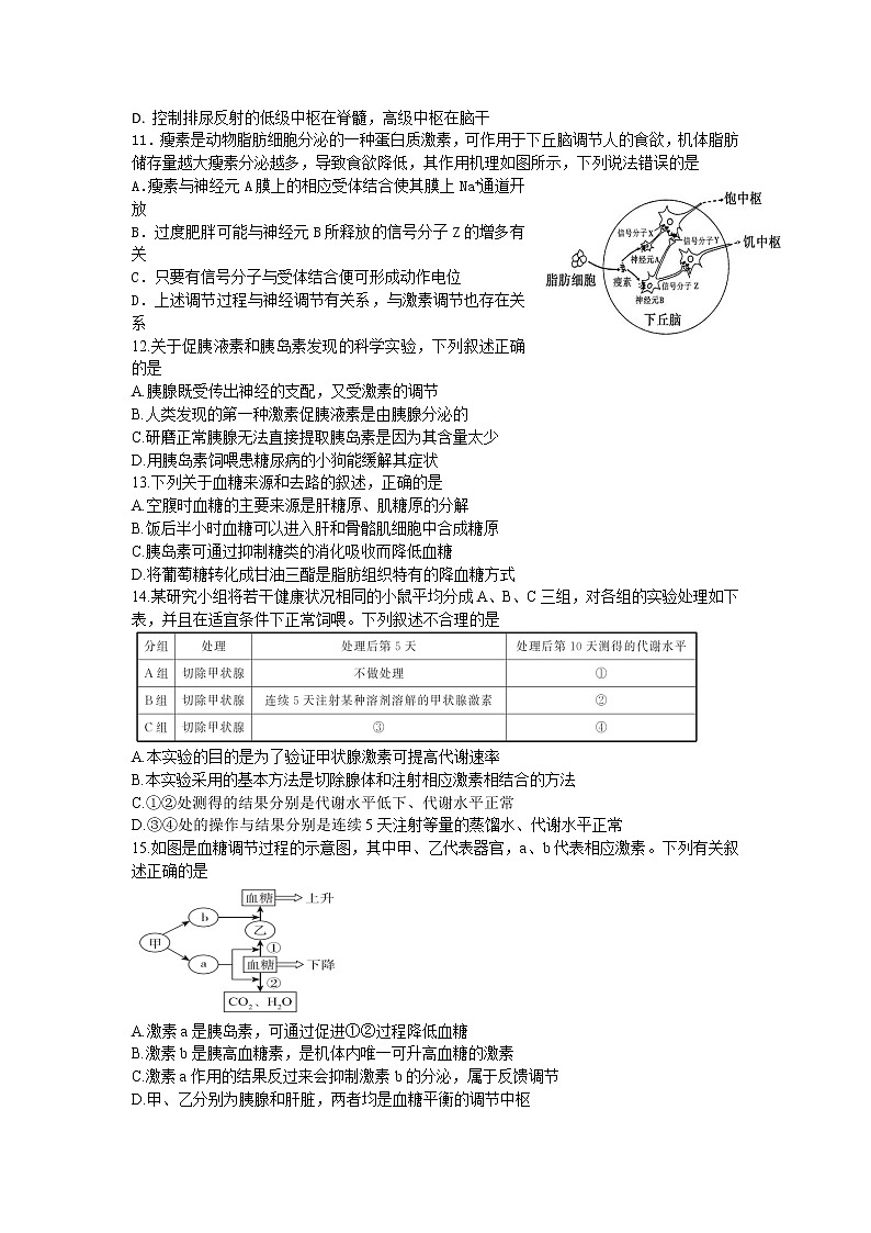 吉林省白城市洮南市第一中学2022-2023学年高二上学期第一次月考生物试卷（含答案）03