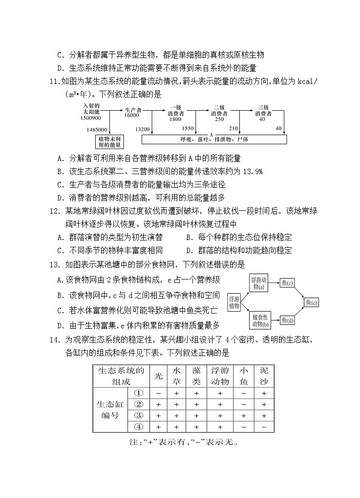 安徽省怀宁县第二中学2022--2023学年高三上学期第一次月考生物试题（含答案）第3页
