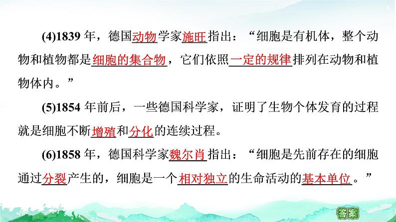 苏教版高中生物必修1第2章第1节细胞学说——现代生物学的“基石”课件05