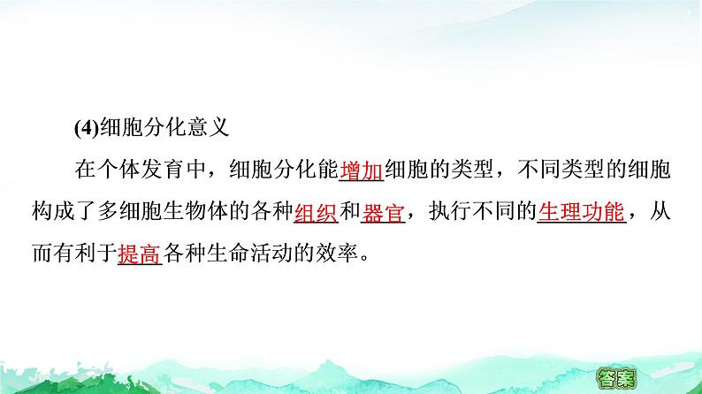 苏教版高中生物必修1第4章第2节细胞分化、衰老和死亡课件07