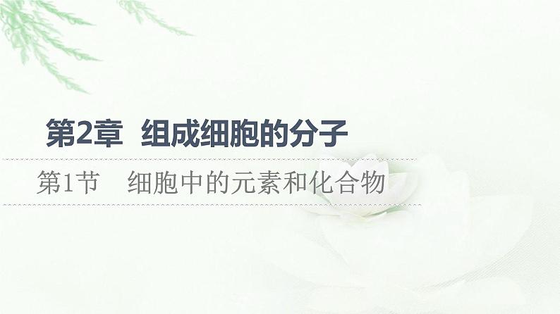 人教版高中生物必修1第2章第1节细胞中的元素和化合物课件01