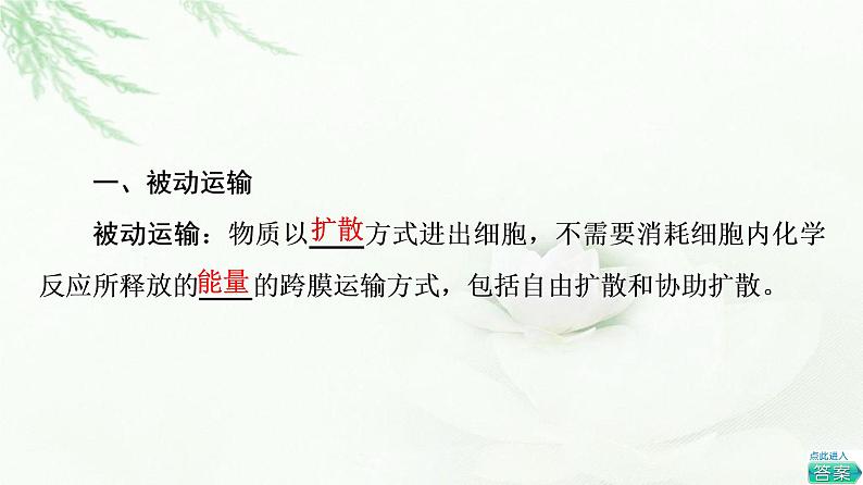 人教版高中生物必修1第4章第1节第2课时探究植物细胞的吸水和失水与被动运输课件第4页