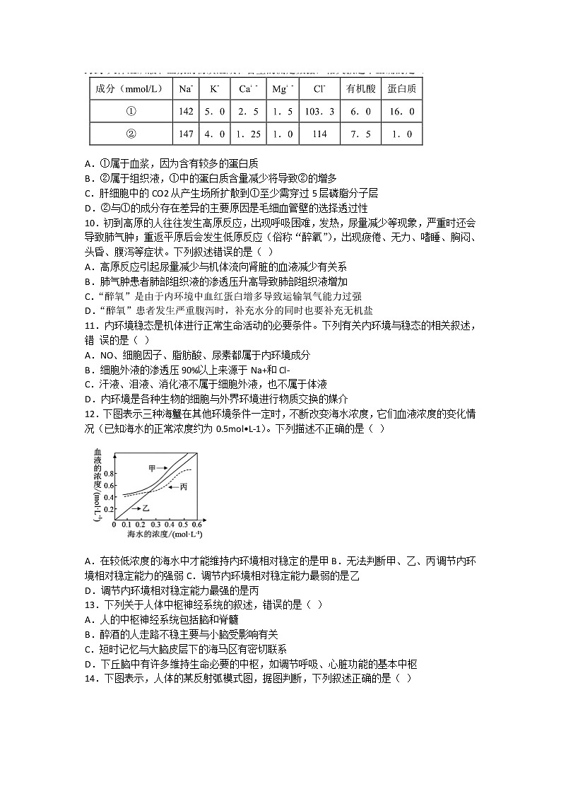 2023南阳一中校高二上学期第一次月考生物试题含答案03
