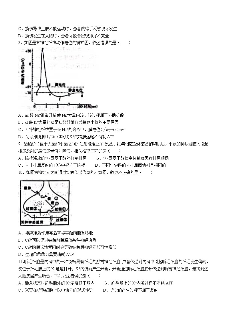 山东省莱州市第一中学2022-2023学年高二上学期第一次月考生物试题含答案第3页