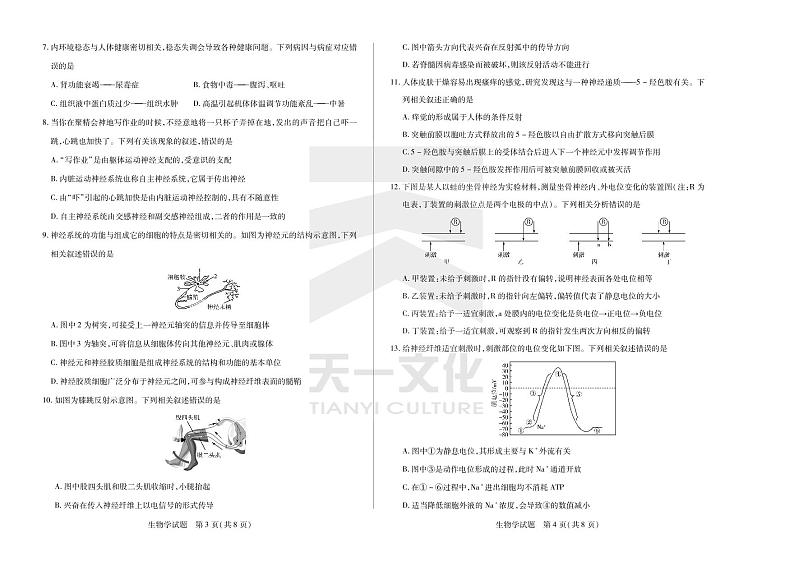 2023天一大联考皖豫名校联盟高二上学期10月阶段性测试（一）生物PDF版含解析02