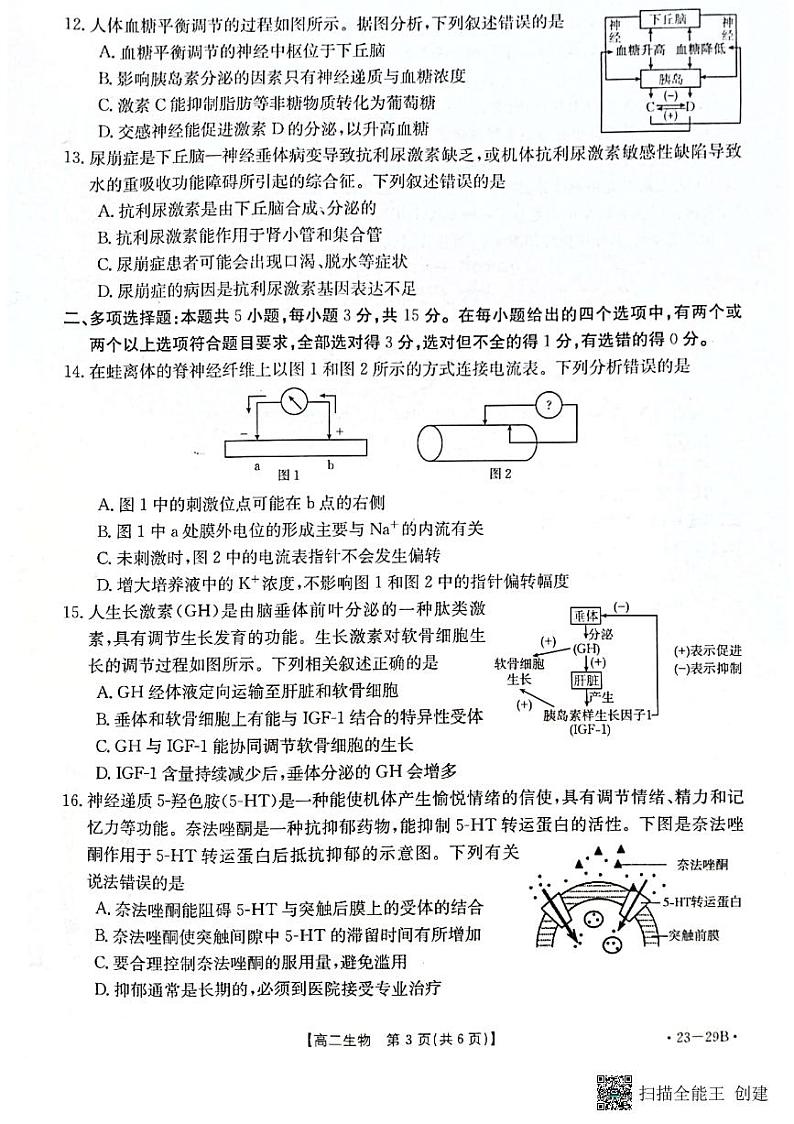 2023保定部分学校高二上学期第一次月考生物试题扫描版含答案03