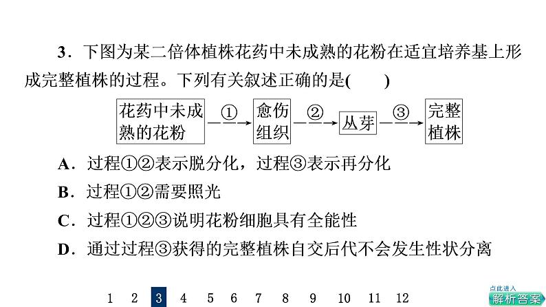 人教版高考生物一轮总复习课时质量评价35植物细胞工程课件06