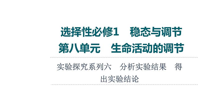 人教版高考生物一轮总复习选择性必修1第8单元实验探究系列6分析实验结果得出实验结论课件01