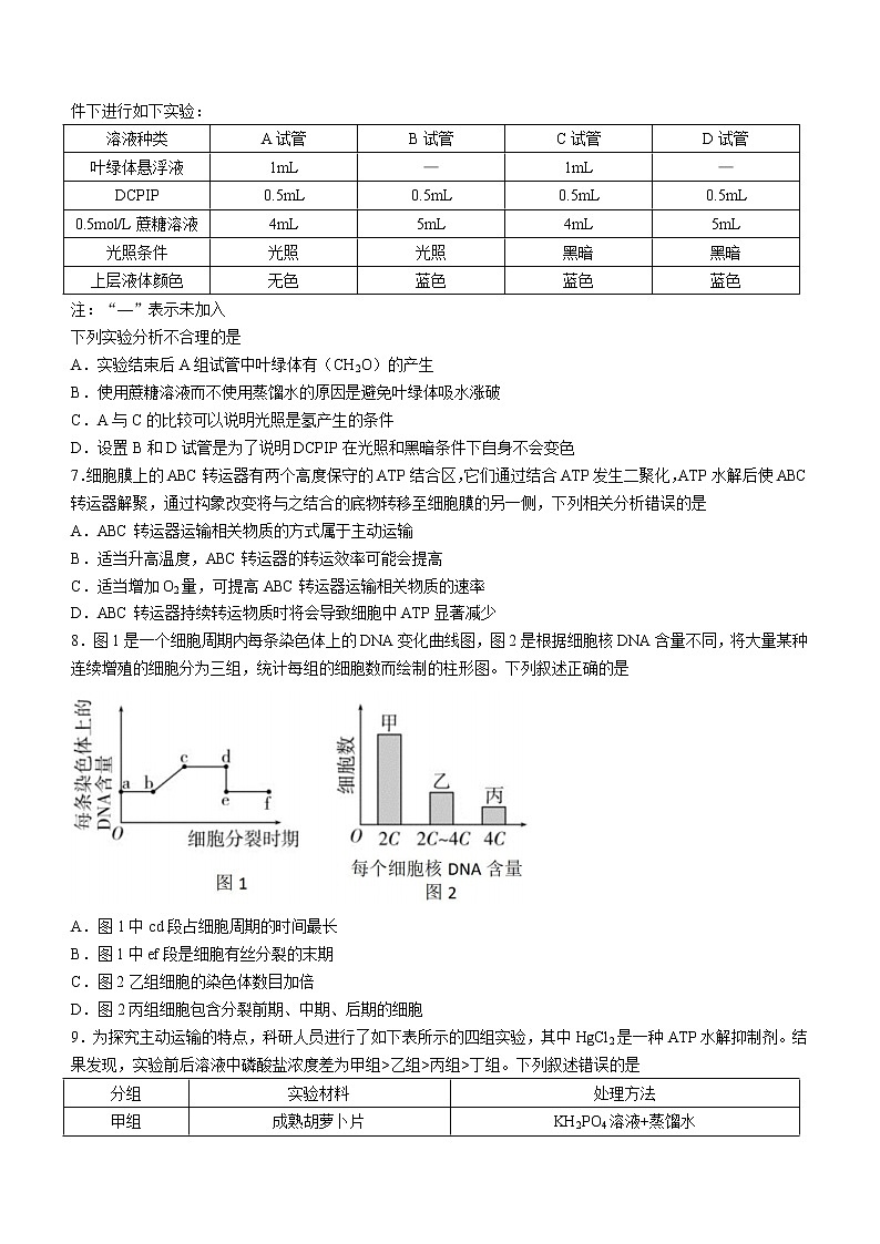 2023广东省华南师大附中高三上学期第一次月考试题生物含答案02