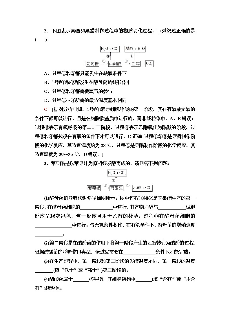 人教版高中生物选择性必修3生物技术与工程第1章素能提升课发酵工程与其他模块知识的综合学案02