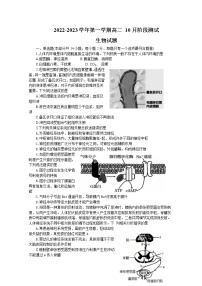 江苏省扬州市高邮市2022-2023学年高二生物上学期10月月考试题（Word版附答案）