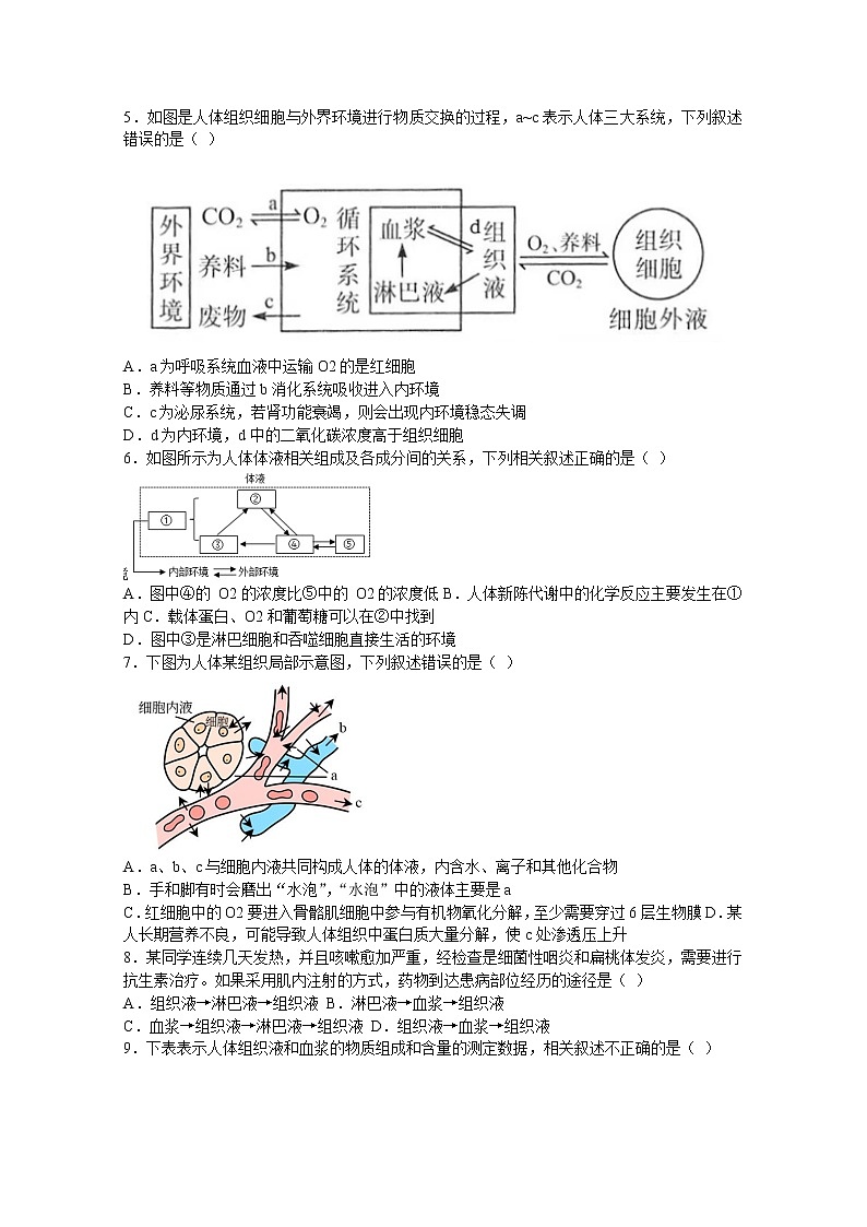 河南省南阳市第一中学校2022-2023学年高二生物上学期第一次月考试题（Word版附答案）02