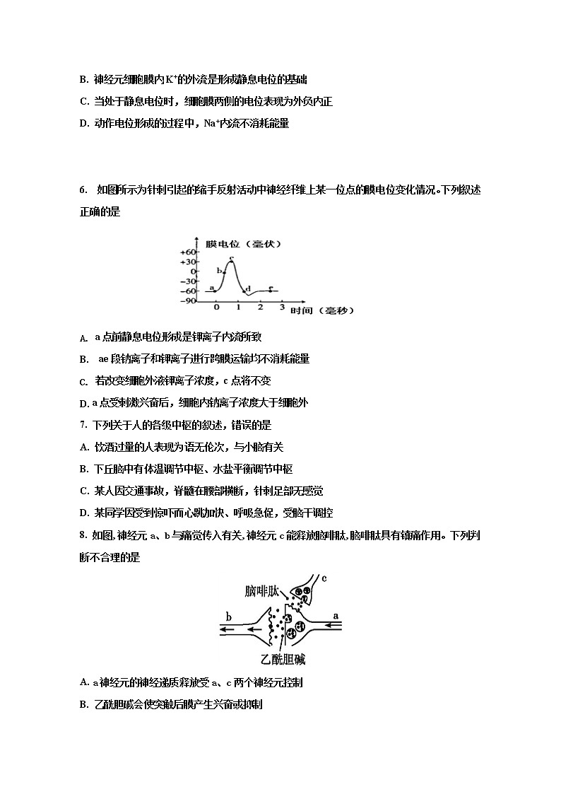 浙江省嘉兴市第五高级中学2022-2023学年高二生物上学期10月检测试题（Word版附答案）02
