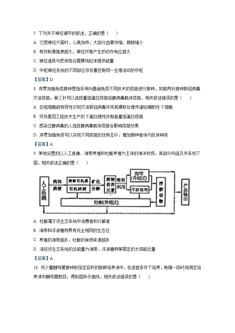 江苏省南通市海安市2022-2023学年高三生物上学期期初学业质量监测试题（Word版附答案）第3页