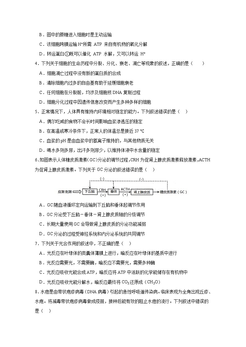 重庆市缙云教育联盟2022-2023学年高三生物上学期9月质量检测试题（Word版附解析）第2页