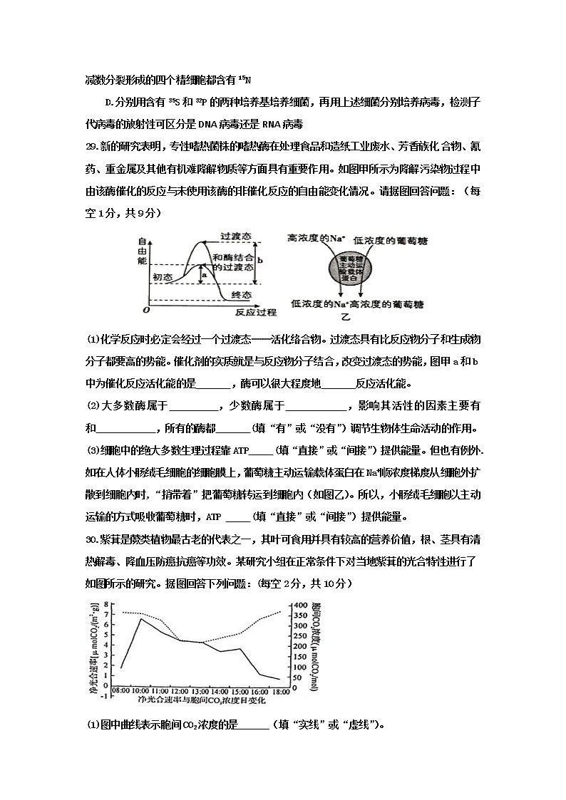 2021银川兴庆区长庆高级中学高三第五次月考理综生物试卷含答案03