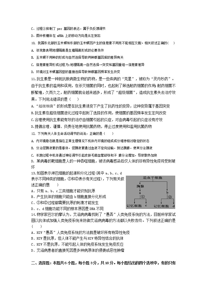 2021大连普兰店区第三十八中学高三第一学期第四次考试生物试卷含答案第3页