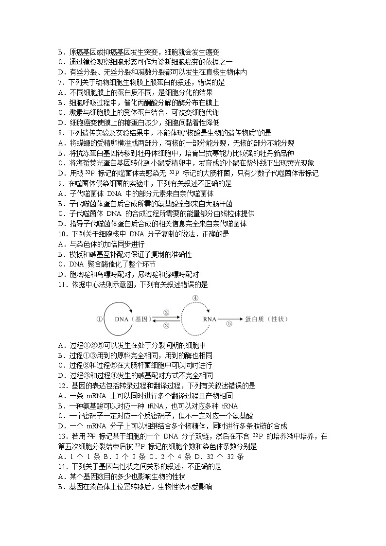 2021全国百强名校“领军考试”高三上学期12月联考生物试题含答案第2页