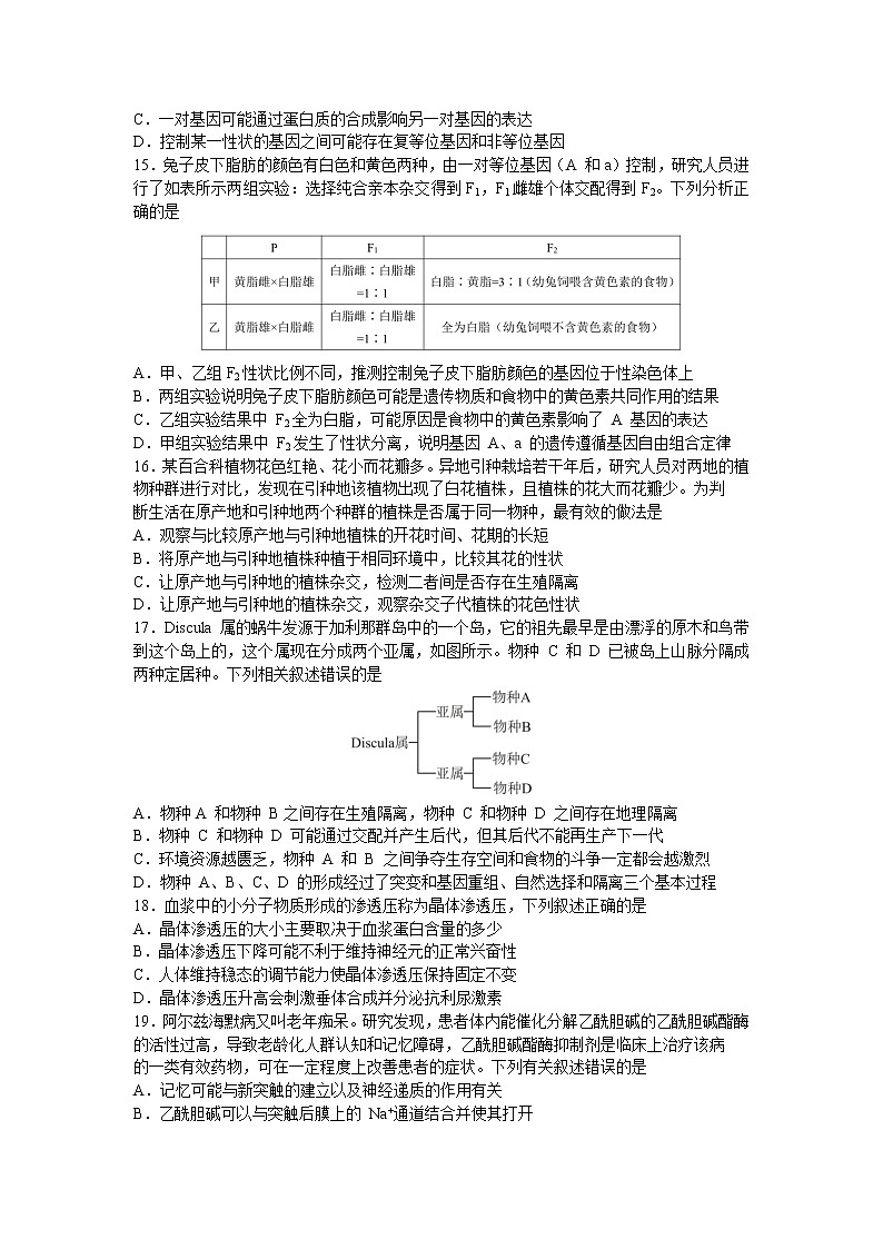 2021全国百强名校“领军考试”高三上学期12月联考生物试题含答案第3页