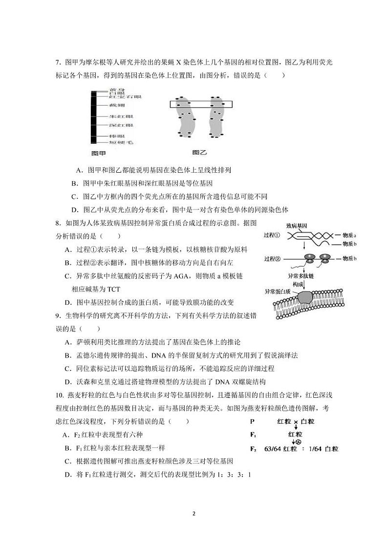 2021广东实验中学高三上学期11月份阶段测试生物PDF版含答案02
