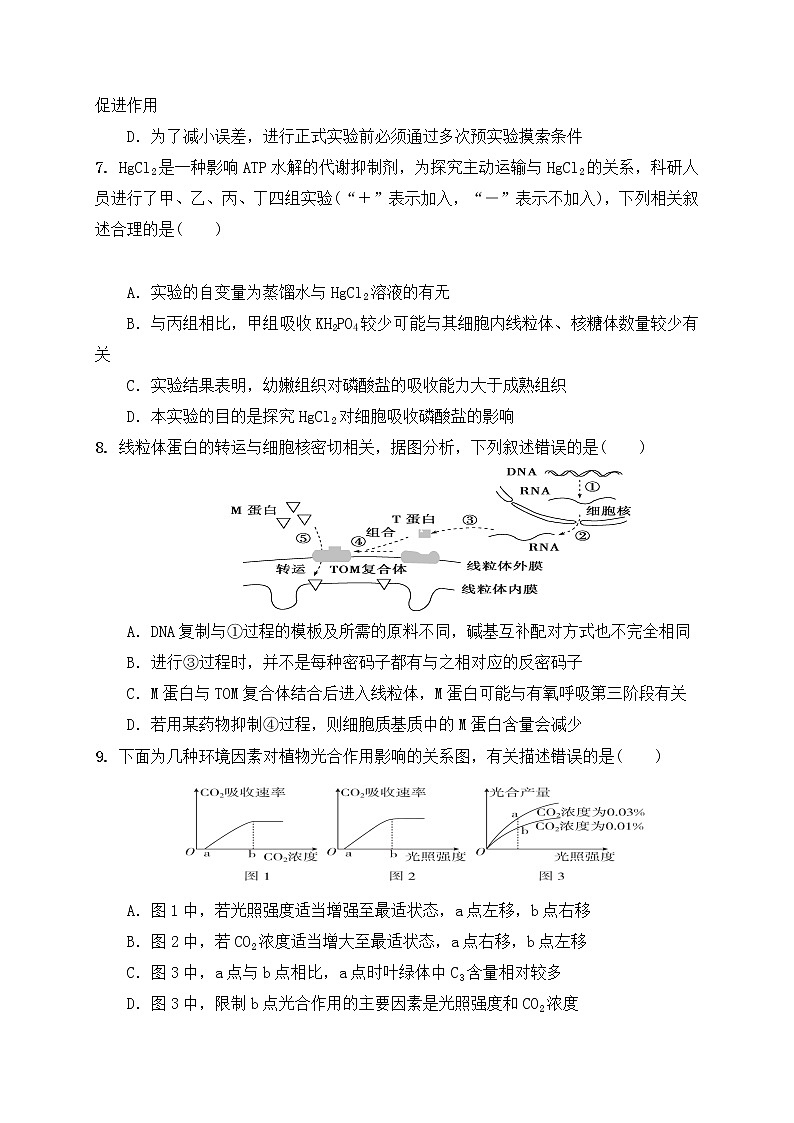 2021朝阳育英高考补习学校高三上学期期中考试生物试题含答案第3页