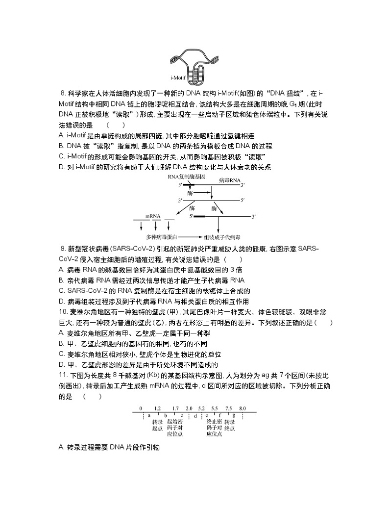 2021泰州高三上学期期中调研试题生物含答案03