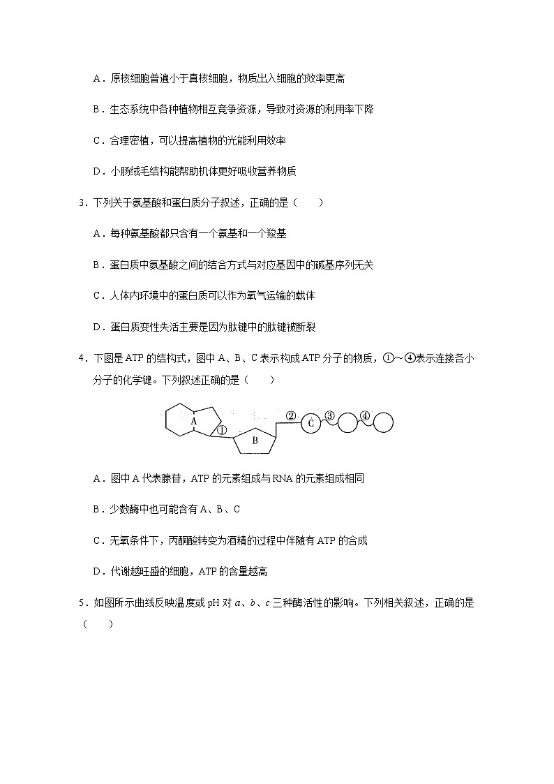 2021重庆梁平区高三上学期第一次调研考试生物试题含答案02