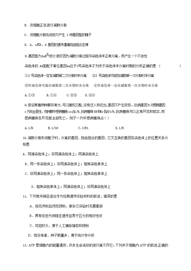 2021新泰一中老校区（新泰中学）高三上学期第二次月考生物试题含答案03