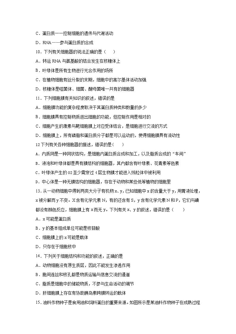 2021北师大珠海分校附属外国语学校高三10月月考生物试题含答案03