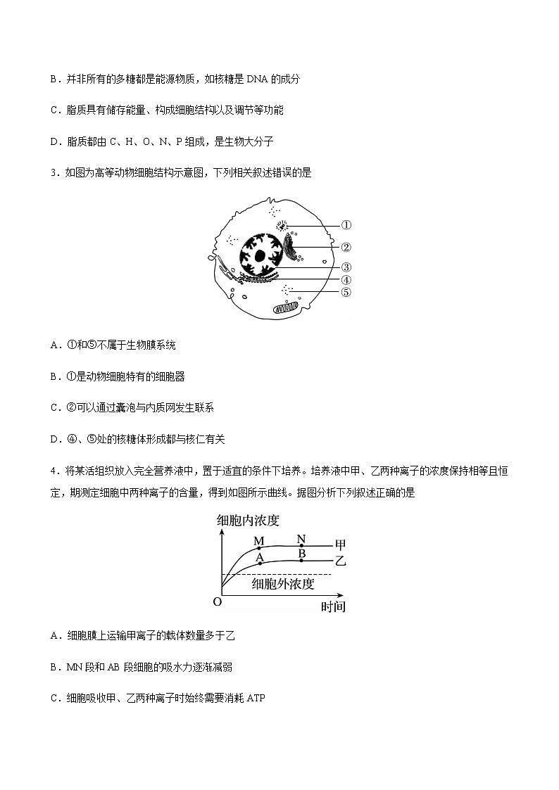 2021安徽省“皖南八校”高三上学期摸底联考生物试题含答案第2页