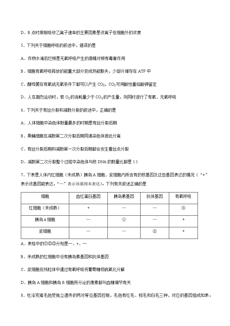 2021安徽省“皖南八校”高三上学期摸底联考生物试题含答案第3页