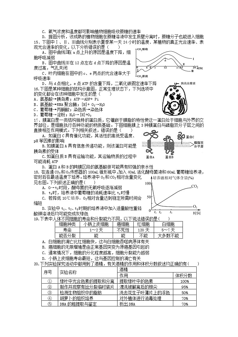 2021信阳罗山县高三第一次调研（8月联考）生物试题含答案第3页