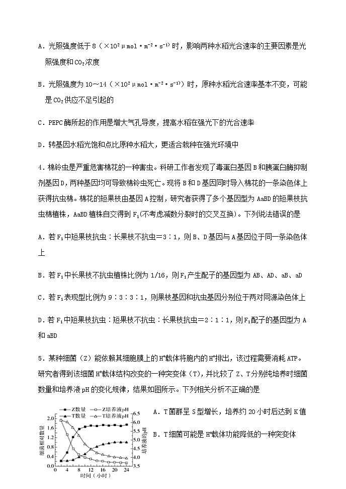 2020天津滨海新区塘沽一中高三毕业班5月复课模拟检测生物试题含答案第3页