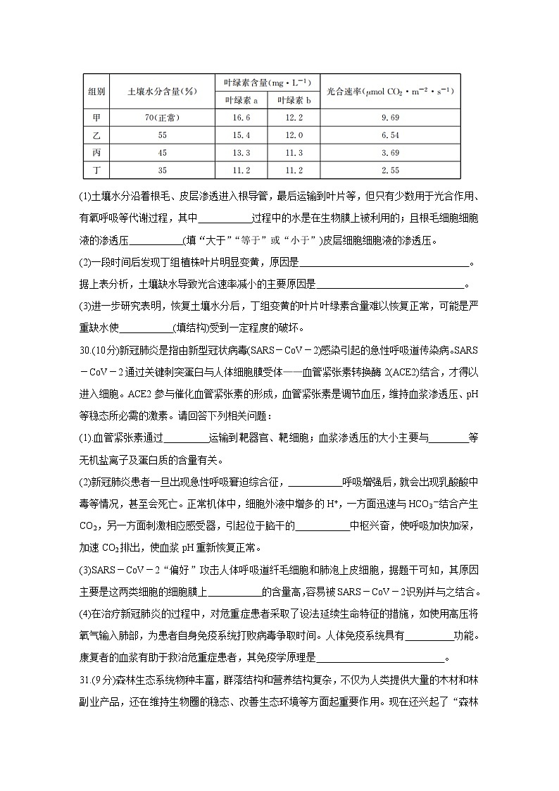 2020黑龙江省部分学校高三5月联考试题　生物含答案第3页