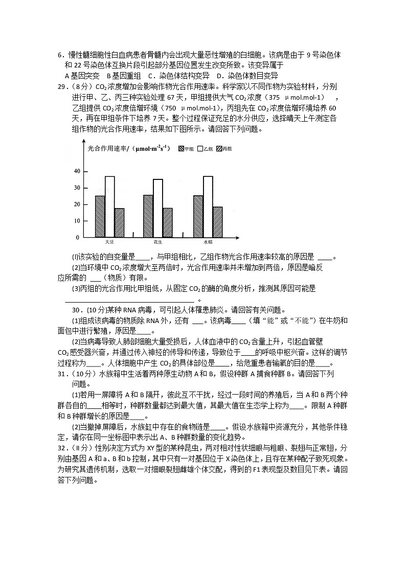 2020深圳高三年级第二次调研考试理综生物试题含答案02